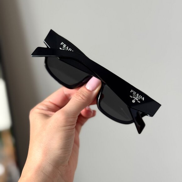 Prada Women Sunglasses Black Square PRB09S 16K08Z NEW AUTHENTIC - Picture 3 of 13
